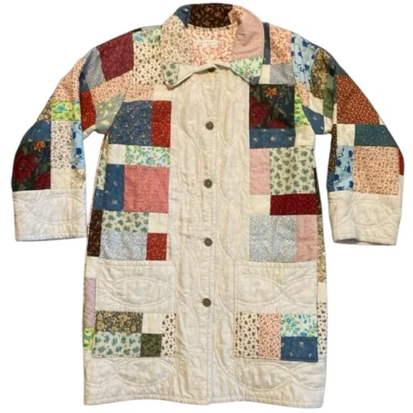 Handmade Patchwork Quilt Coat — Chore, Trench, Winter Jacket - Picture 1 of 13